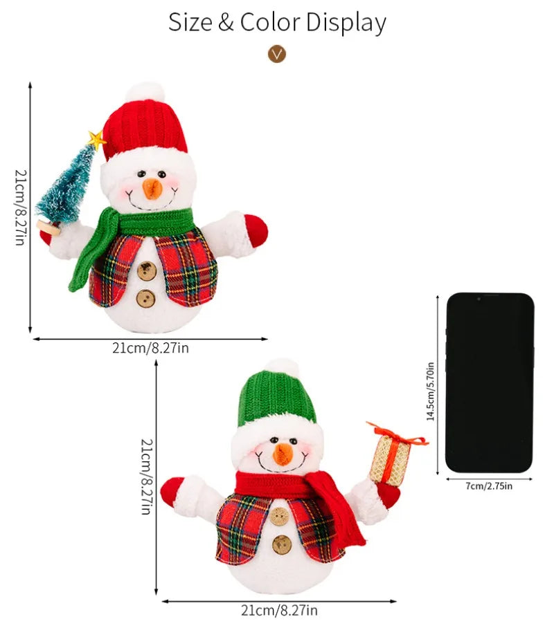 Christmas Glowing Snowman Decoration with Lights Snowman for Table Ornament Creative Gift Decoracion Para El Hogar