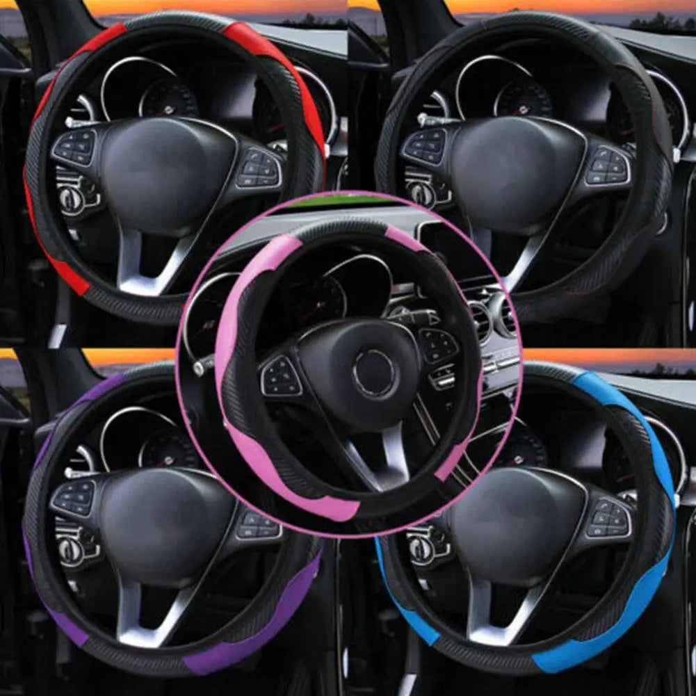 Universal Leather Car Steering Wheel Cover For Renault Megane 2/3 Captur Clio Scenic Duster Kudjar Triber Auto Accessories