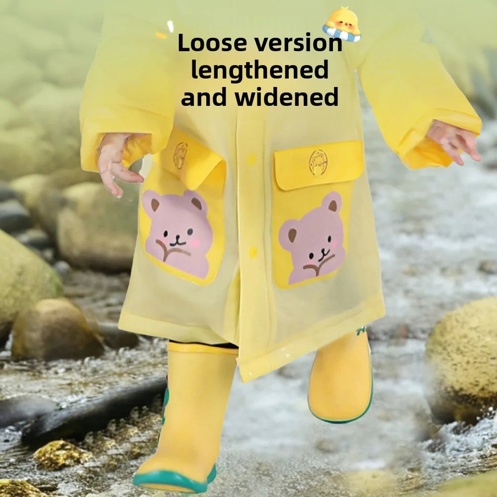 Children's Raincoat for Boys Girls,Full Body Waterproof,Kindergarten Baby for School,Student Only, with Backpack Space, Raincoat