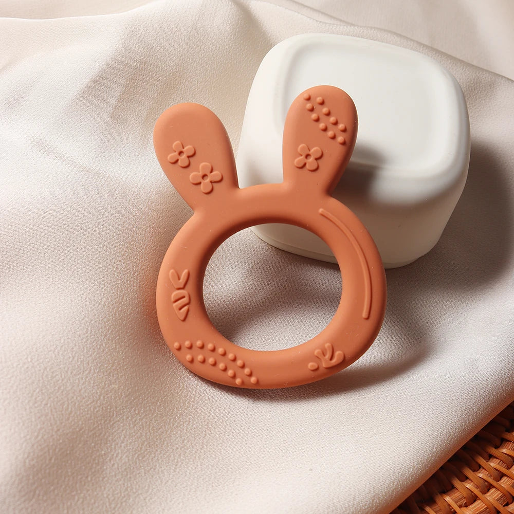 2024 New Baby Teether carrot bunny Shape Silicone Teether Teething Toy Kids Sensory Educational teething Toy
