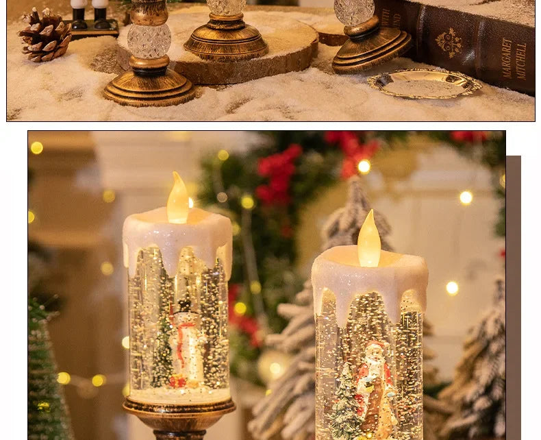 Christmas Decorations Candles Christmas Crystal Snow Lights Children's Birthday Christmas Gifts Scene Layout Holiday Decoration