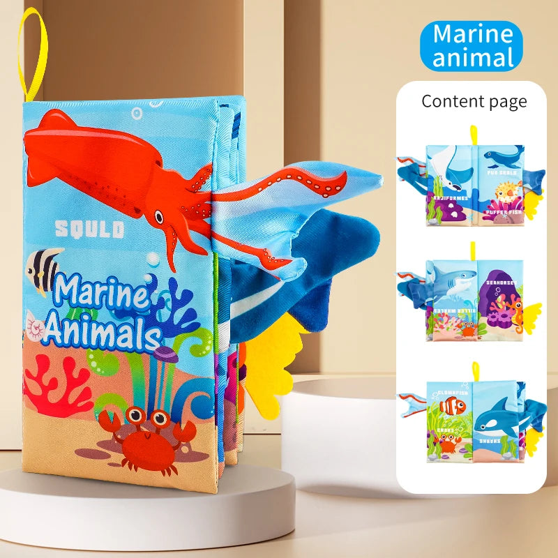 Baby Books Toys, Baby Books 0-6 Months, 3PCS Touch and Feel Cloth Crinkle Soft Books, Toys for 0-3-6-12-18 Months Infant Newborn