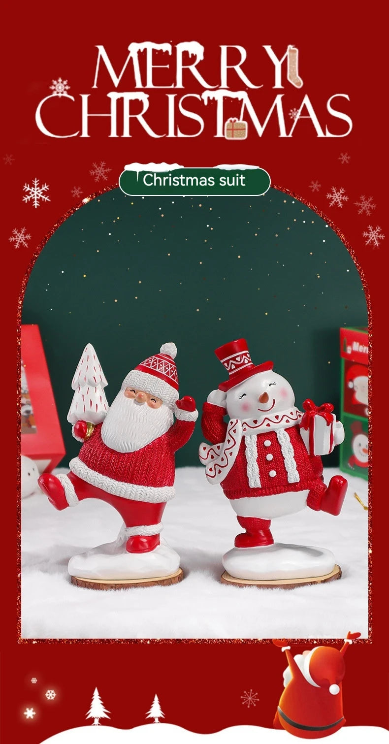 Christmas Snowman Christmas Tree Ornaments American Creative Home Desktop Party Decorations Resin Items Children'S Holiday Gifts