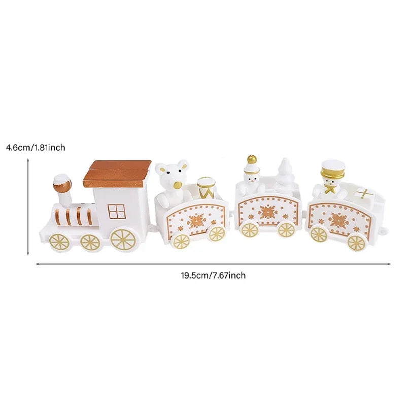 Christmas Train Painted Wooden Plastic  Mini Christmas Tree Train Christmas Decorations Festival Party Xmas Table Top Ornament