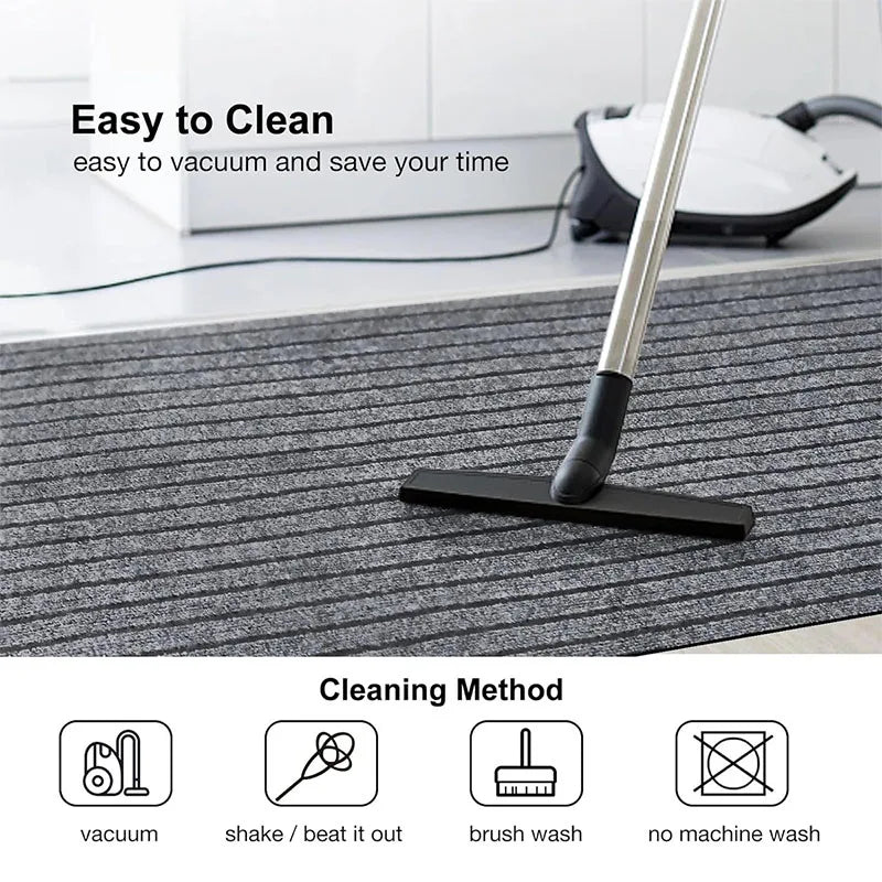 40cmx3m DIY Solid Color Striped Kitchen Door Mat Floor Mat Room Decoration Self-adhesive Non-slip Carpet Home Decor Hallway Rug