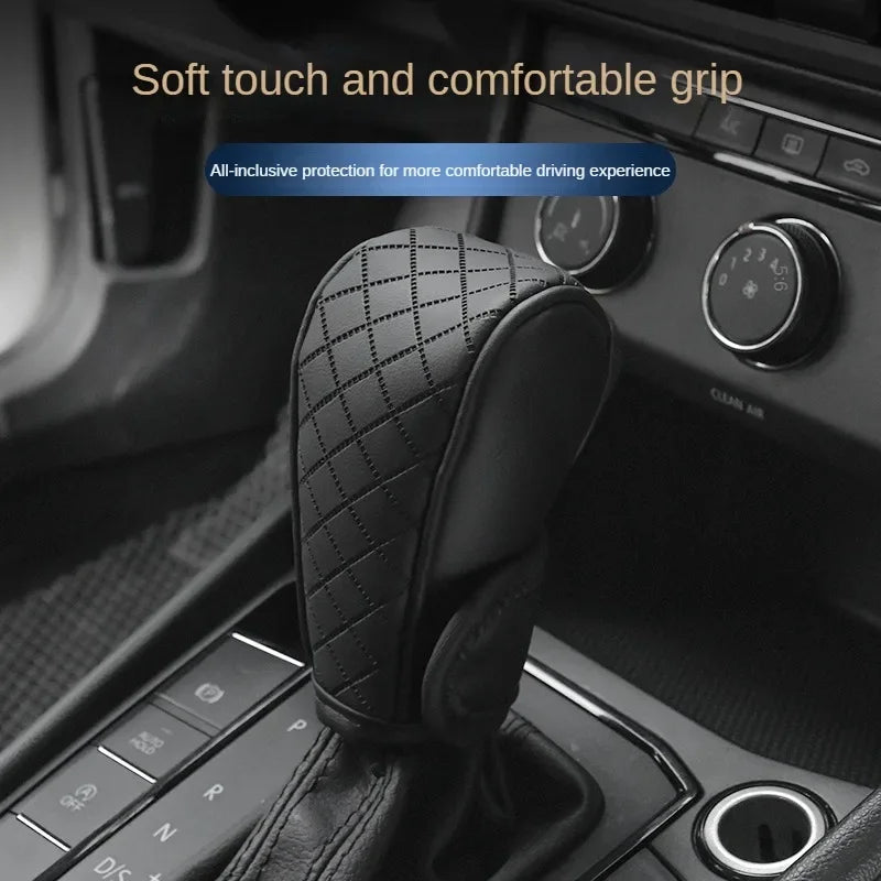 High Quality Car Shift Handle Cover PU Leather Non-slip Wear-resistant Universal Car Automatic Gear Sheath Car Decoration