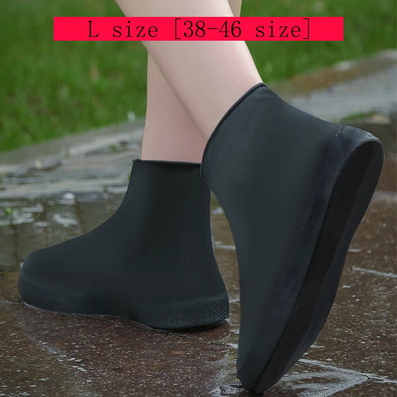1 Pair Latex Rain Boot Overshoes Travel For Outdoor Use Latex Waterproof Shoe Covers Rainy Day Non-slip Reusable Foot Cover
