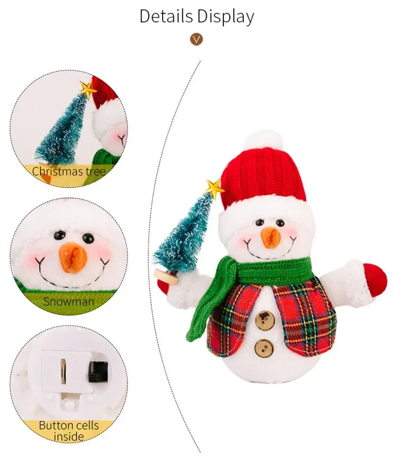 Christmas Glowing Snowman Decoration with Lights Snowman for Table Ornament Creative Gift Decoracion Para El Hogar
