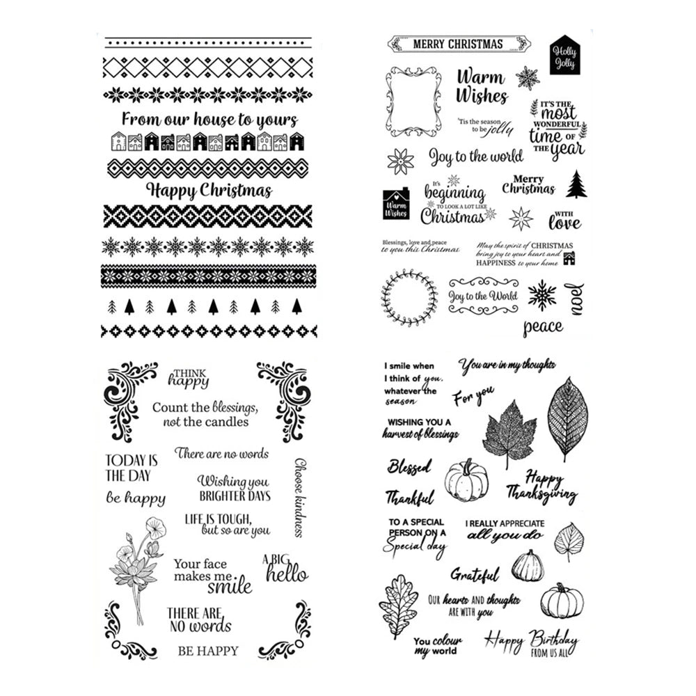 Christmas Wishes Autumn Leaves Lace Clear Stamps for Scrapbooking For Paper Making Frame Card Craft Transparent Seal