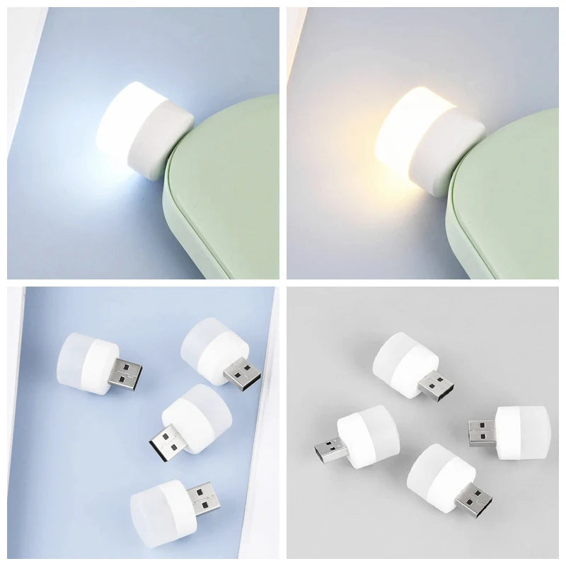 3-5Pcs Mini USB Night Light Warm White Eye Protection Book Reading Lights usb Plug Computer Mobile Power Charging LED night Lamp
