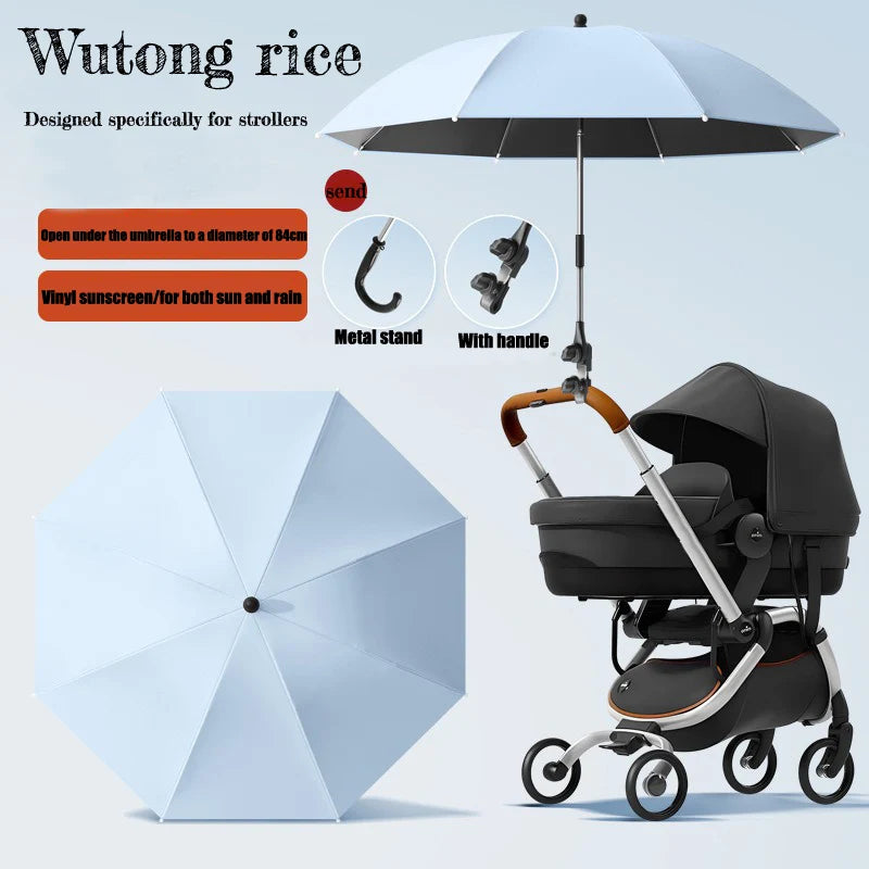Baby Stroller Sunshade Baby Tricycle Universal Hand Push Children's Stroller Umbrella Children's Walking Tools Sun Protection