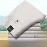 2025 Mens High Waist Loose Straight Cotton Casual Pants