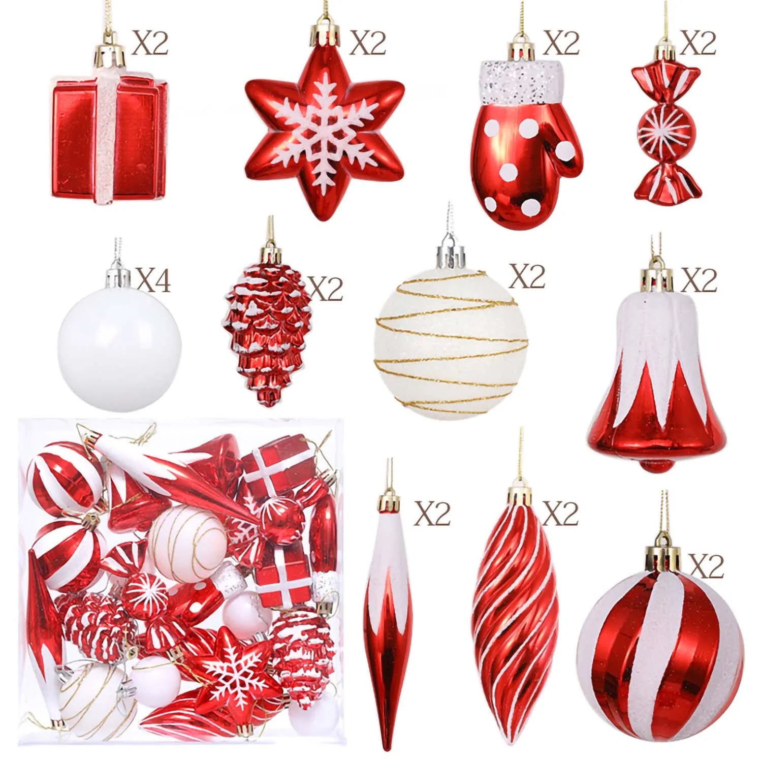 Christmas Decoration Supplies Special-shaped Christmas Balls Canes Candy Cakes Gift Bags Christmas Tree Pendants
