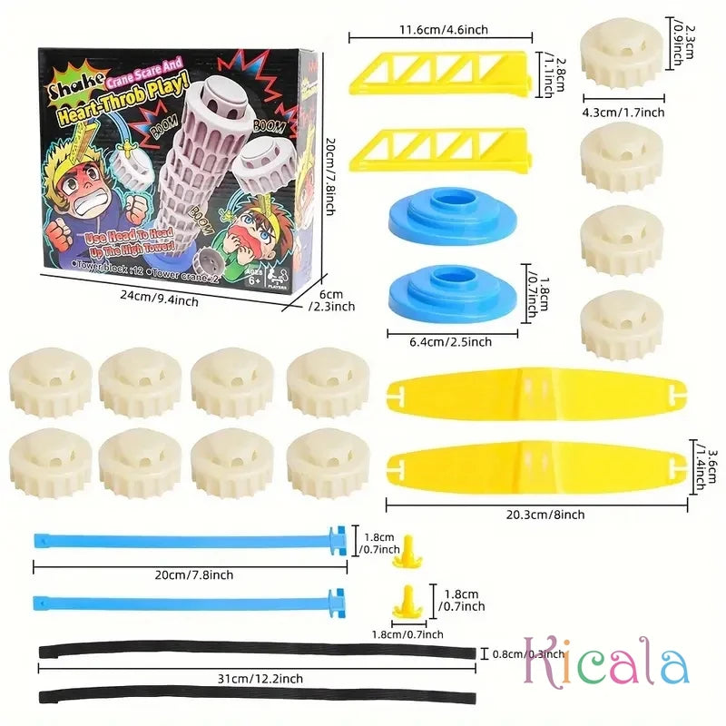 Exciting Pizza Tower Building Game Colorful Stacking Blocks for Family Fun Perfect for Parties Dorms & Holiday Gatherings