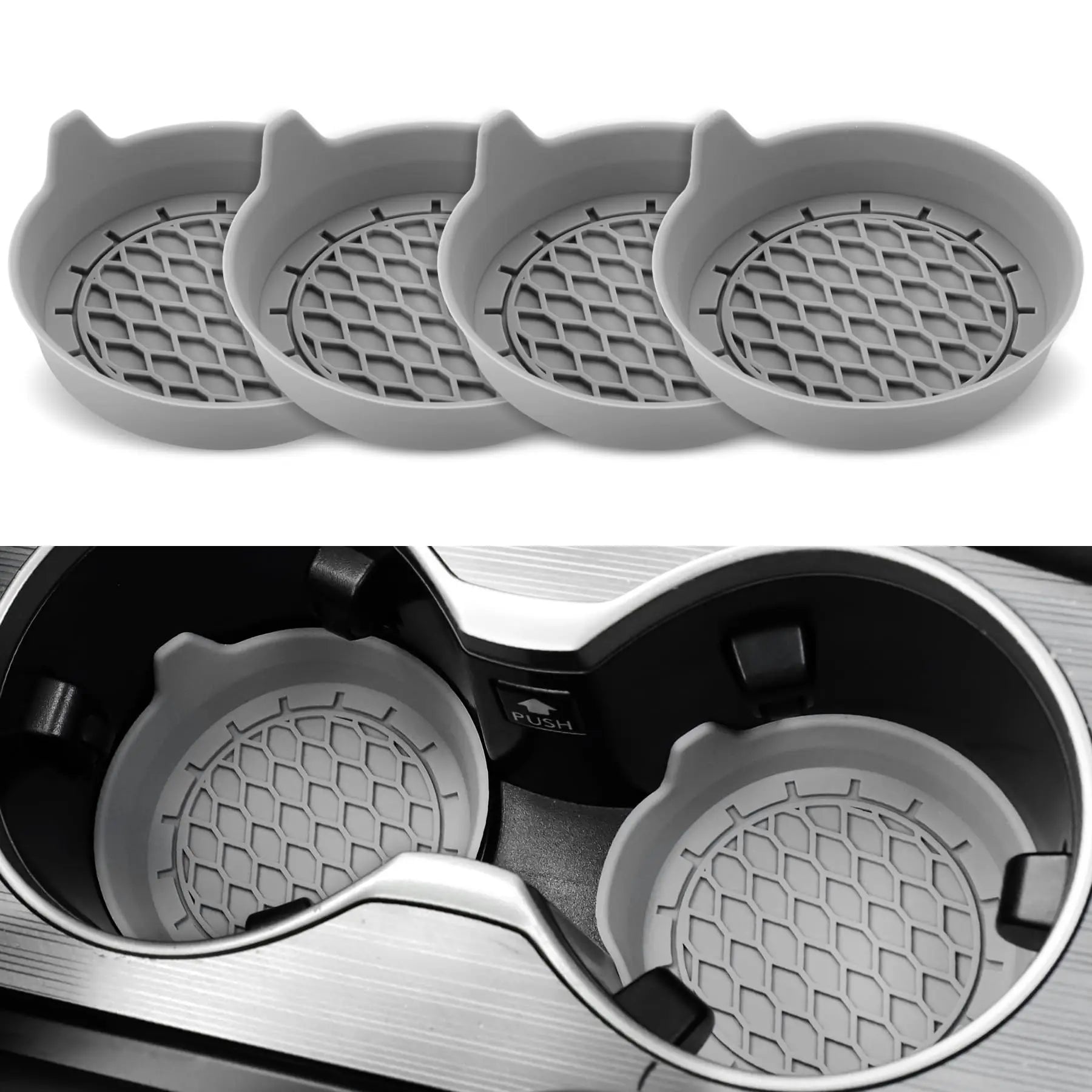 2/4pcs Car Cup Holder Coaster Silicone Cup Holder Insert Universal Non-Slip Cup Holders Car Accessories Interior Silent Cup Pad