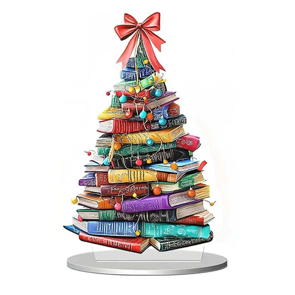 Christmas Theme Book Christmas Tree Acrylic Ornament Decoration Home Creative Tabletop Decoration Festival Birthday Gifts