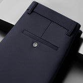 Mens Thin Stretch Straight Summer Pants Silky No-Iron Fabric