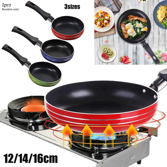 Mini Frying Pan Non-Stick Steel Frypan Pot Saucepan 12cm/14cm/16cm