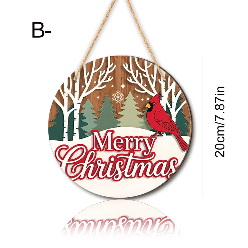 Christmas Christmas Tree Welcome Sign 2d Flat Wooden Holiday Party Hanging Sign Ornaments For Home Garden Decor Christma