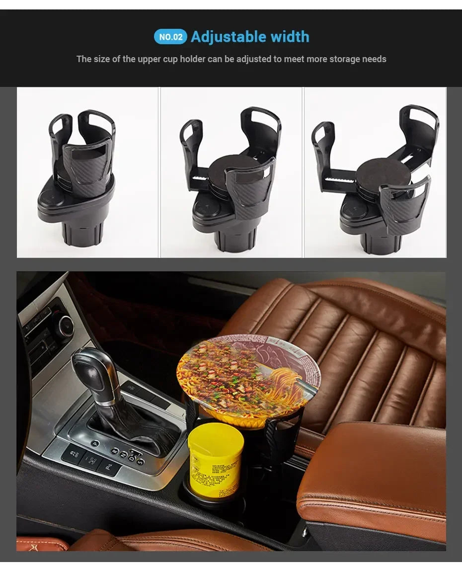 Car Cup Holder Expander For Car Adapter Adjustable Multifunctional Dual Cup Holder With Phone Holder Aromatherapy Organizer
