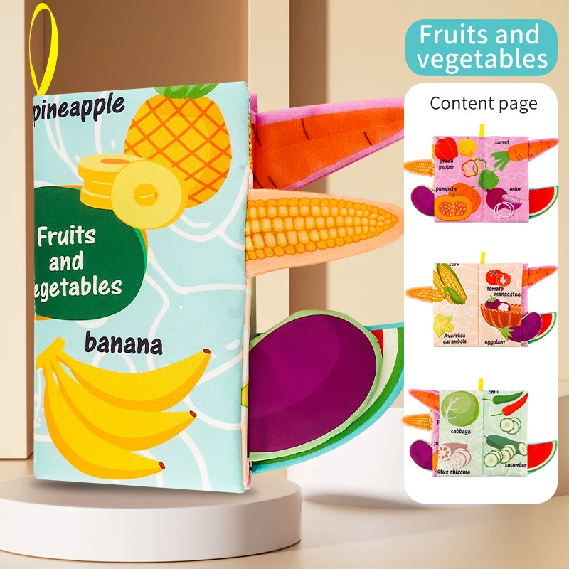 Baby Books Toys, Baby Books 0-6 Months, 3PCS Touch and Feel Cloth Crinkle Soft Books, Toys for 0-3-6-12-18 Months Infant Newborn