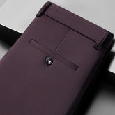 Mens Thin Stretch Straight Summer Pants Silky No-Iron Fabric