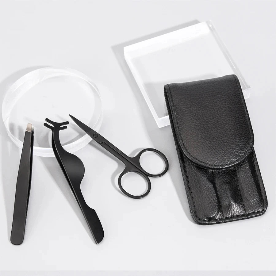 Tweezers Set 3-4pcs Premium Stainless Steel Eyebrow Precision Sharp Tip Tweezers for Body Ingrown and Facial Hair Removal