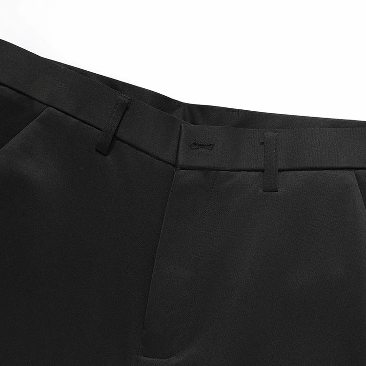 Mens Thin Stretch Straight Summer Pants Silky No-Iron Fabric