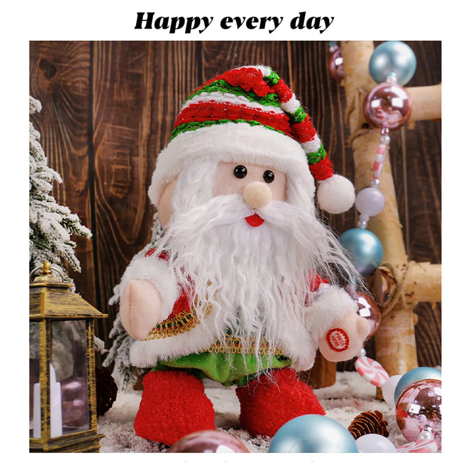 Christmas Light Music Electric Move Left And Right Elderly Ornaments Decoration Christmas Figurine Gift Box for Kids
