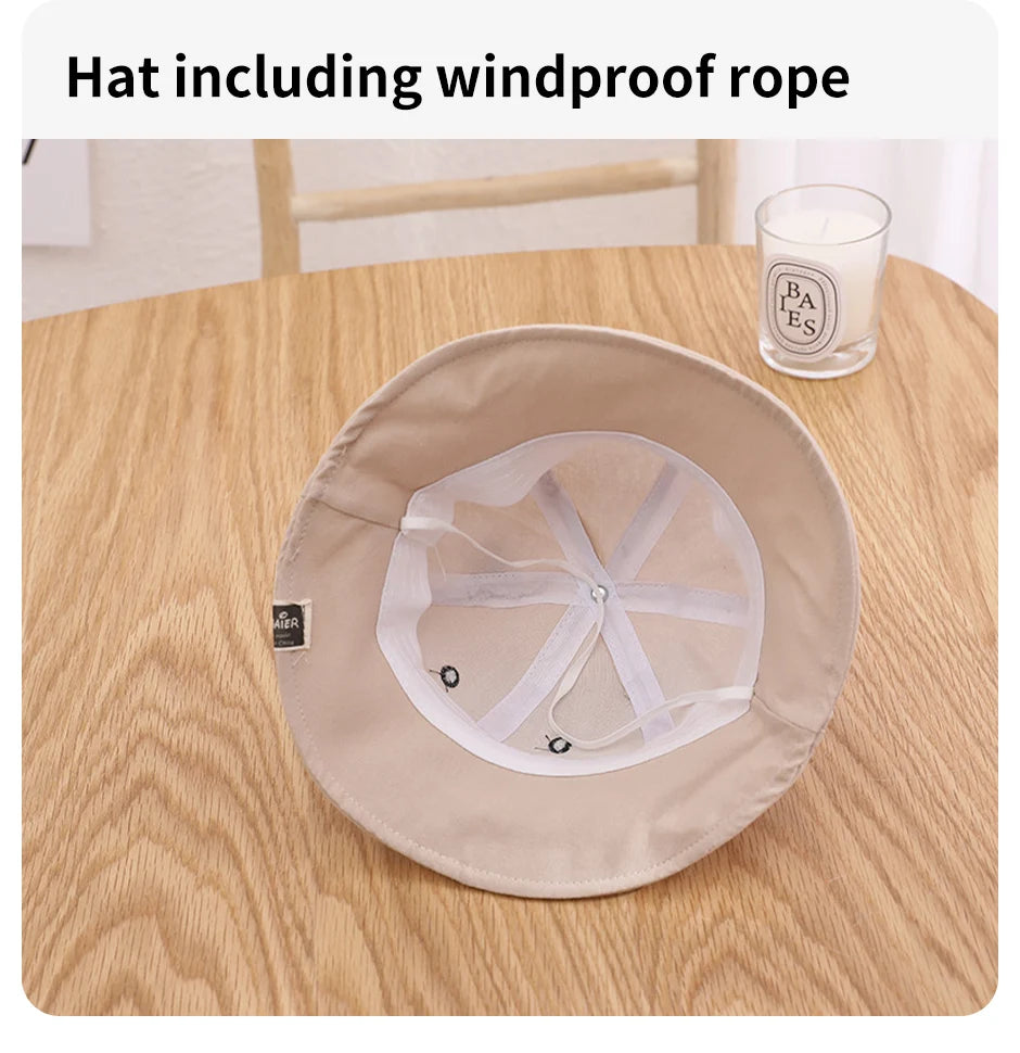 Cute Bear Baby Bucket Hat With Ears Boy Girl Cotton Kids Sun Hat Outdoor Summer Child Panama Cap