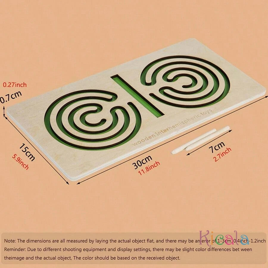 Children Left Right Brain Puzzle Toy Pen Movement Trajectory Control Training Hand Brain Coordination Wooden Educational Toys