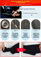 2025 Mens High Waist Loose Straight Cotton Casual Pants