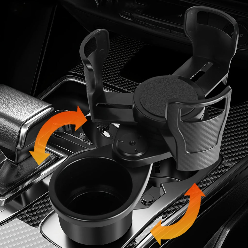 2 In 1 Vehicle Mounted Slipproof Cup Holder 360 Degree Rotating Water Car Cup Holder Multifunctional Auto Accessory