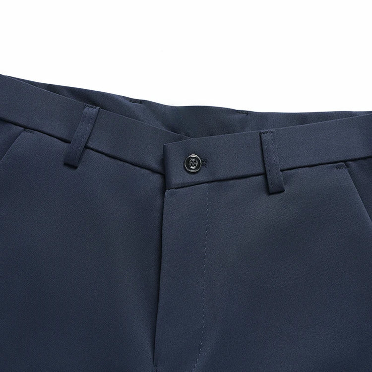 Mens Thin Stretch Straight Summer Pants Silky No-Iron Fabric