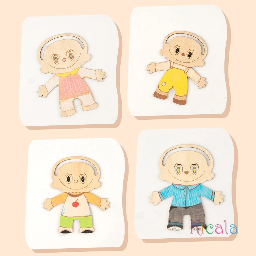 Girls Wooden DIY Craft Kit Toy Educational Handmade Braided Hair Painted Craft Christmas Birthday Gift for Kids