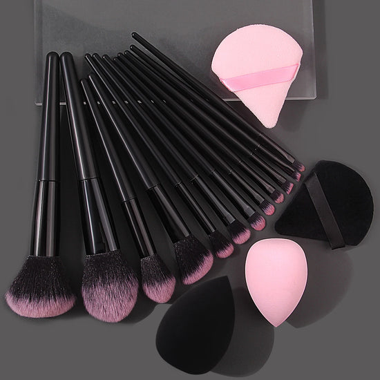 12 high-quality soft makeup brushes set +4 beauty eggs, triangular powder puff, super practical and portable beauty tools