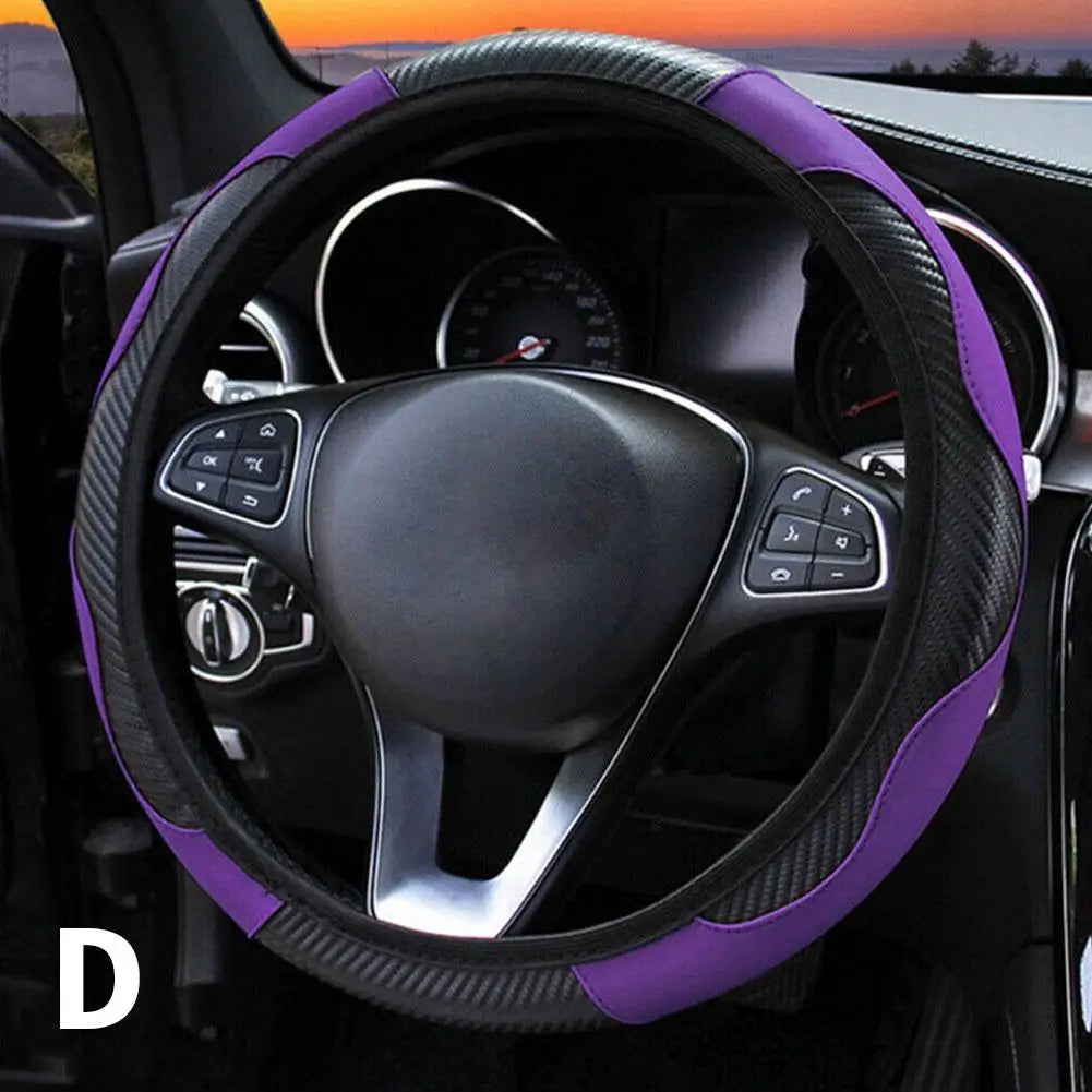 Universal Leather Car Steering Wheel Cover For Renault Megane 2/3 Captur Clio Scenic Duster Kudjar Triber Auto Accessories