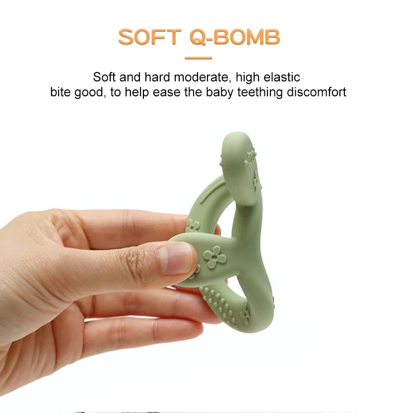 2024 New Baby Teether carrot bunny Shape Silicone Teether Teething Toy Kids Sensory Educational teething Toy