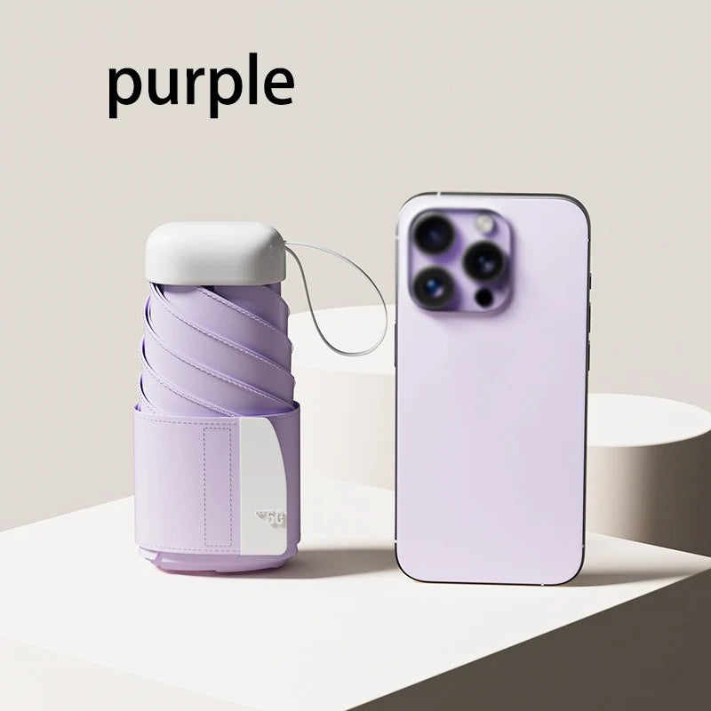 Mini Card Umbrella Sun Umbrella Women's Sunshade Sun Protection Dual-use UV Protection Compact Portable Folding Pocket Umbrella