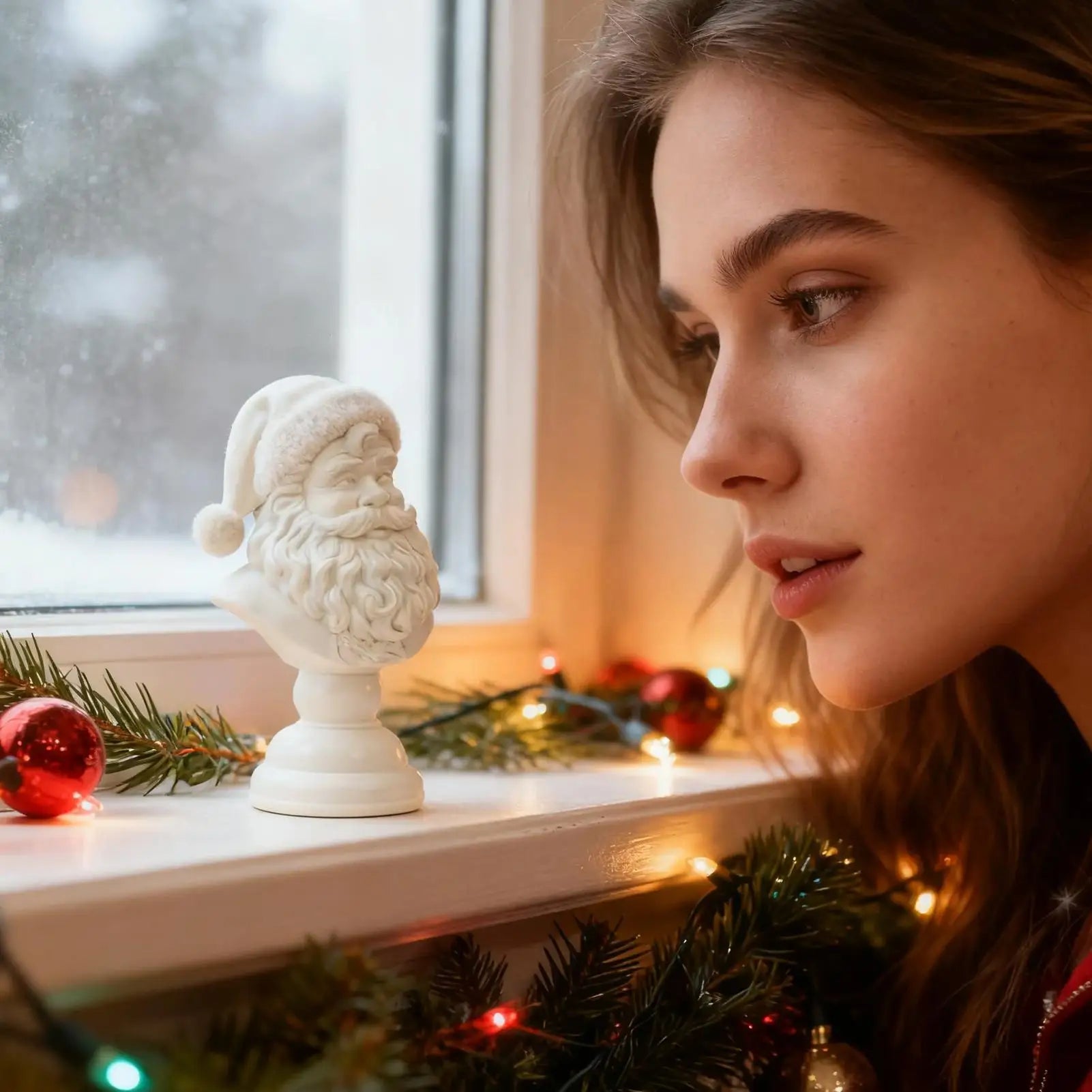 Christmas Santa Claus Figurines Resin Sculpture Christmas decorations Statue Party Winter holiday party desktop decoration