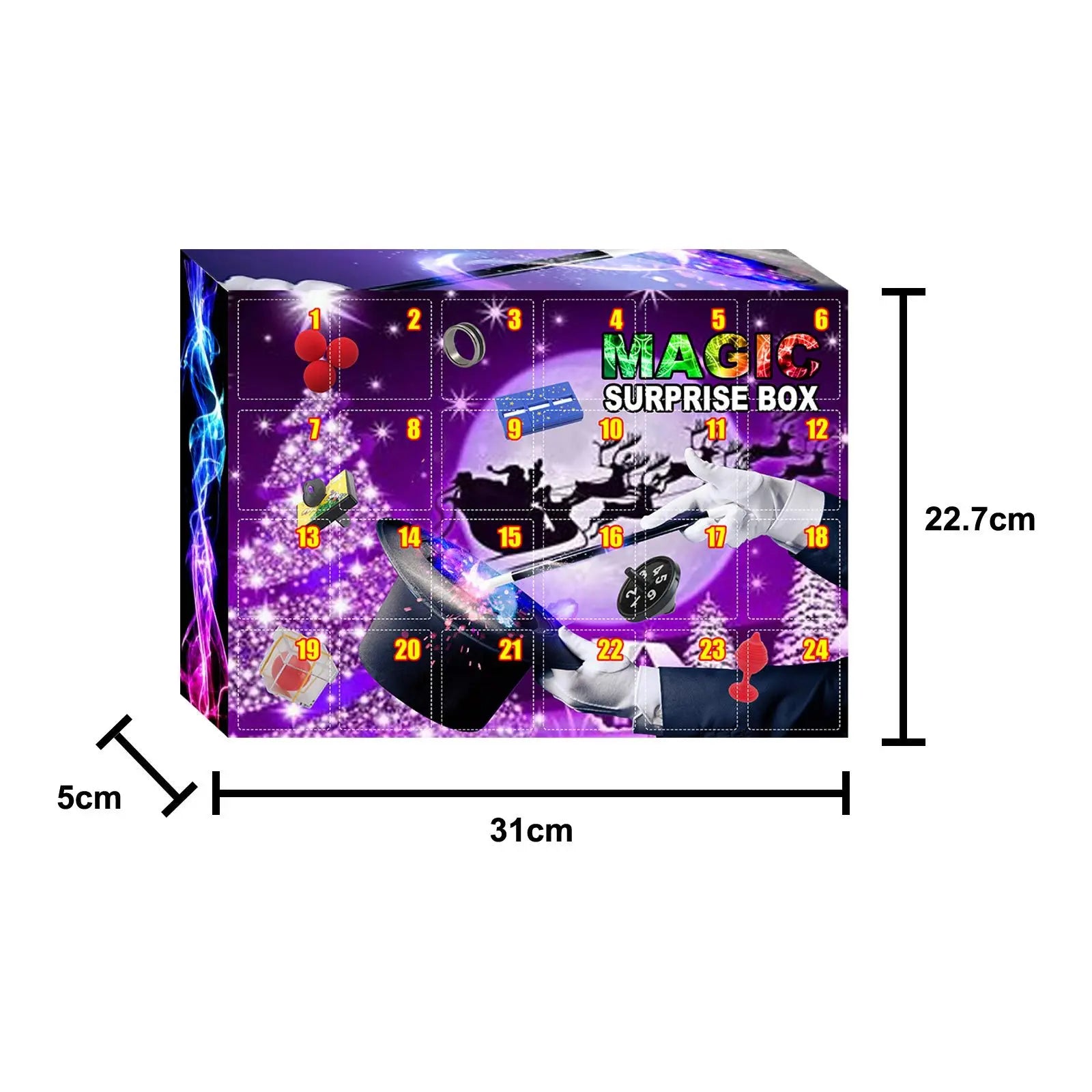 Christmas Countdown Calendar Gifts Box Creative Magic Props Toys Advent Calendar Present For Children Accessories Random