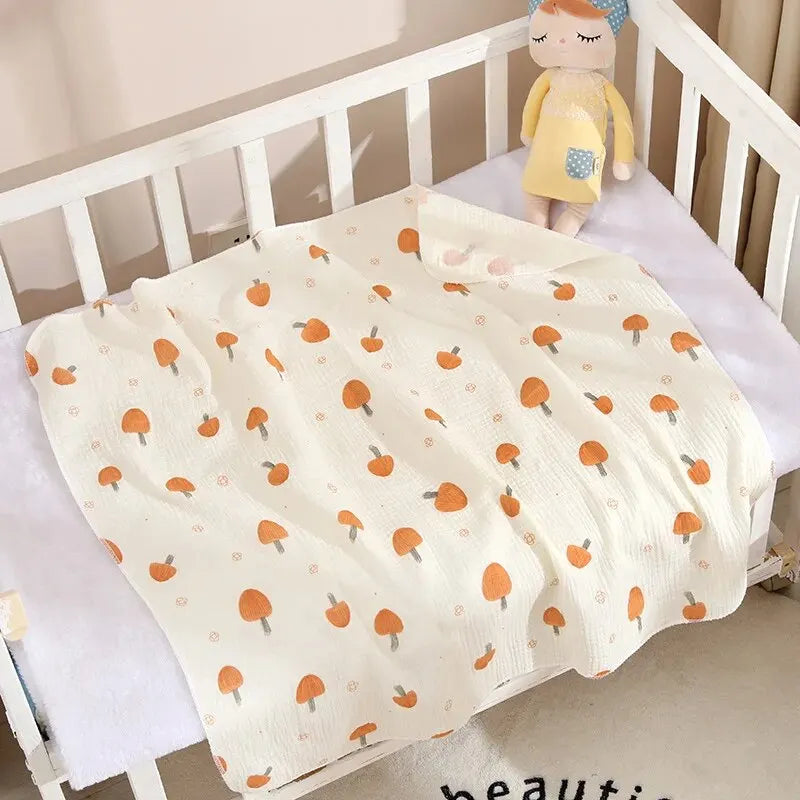 Baby Receive Blanket for Newborn Cotton Muslin Swaddle Blanket Bedding Infant Bath Towel Baby Items Mother Kids