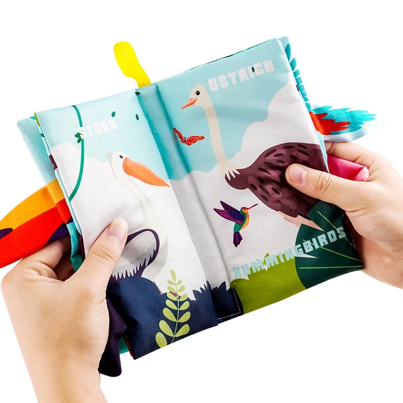 Baby Books Toys, Baby Books 0-6 Months, 3PCS Touch and Feel Cloth Crinkle Soft Books, Toys for 0-3-6-12-18 Months Infant Newborn