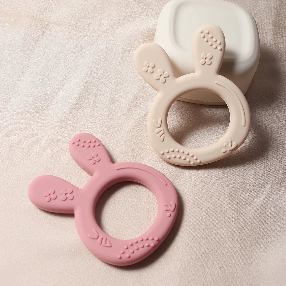 2024 New Baby Teether carrot bunny Shape Silicone Teether Teething Toy Kids Sensory Educational teething Toy