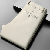 Mens Thin Stretch Straight Summer Pants Silky No-Iron Fabric