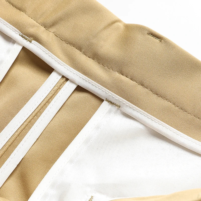 Mens Thin Stretch Straight Summer Pants Silky No-Iron Fabric