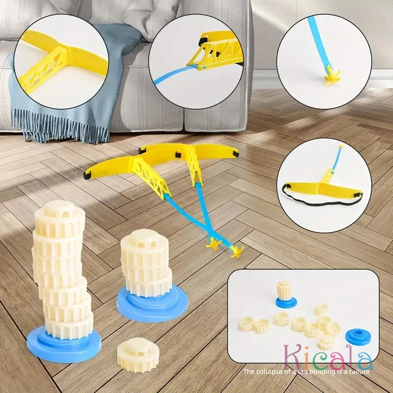 Exciting Pizza Tower Building Game Colorful Stacking Blocks for Family Fun Perfect for Parties Dorms & Holiday Gatherings