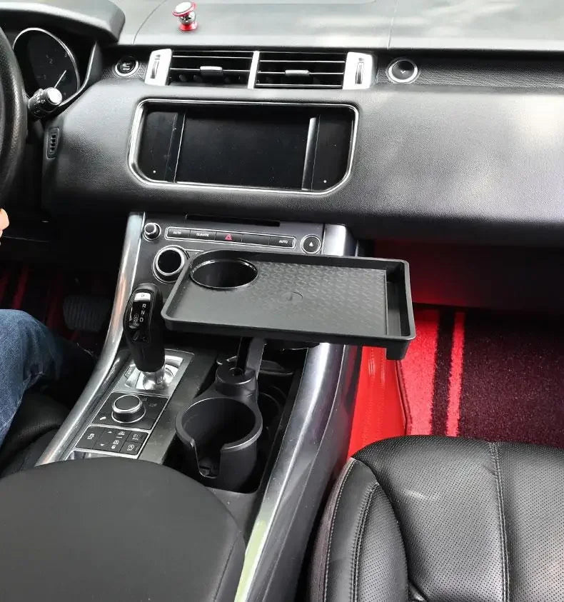 Universal Car Cup Holder Tray With Dual Cup Holder Organized Table Food Car Tray Portable Adjustable Drink Stand