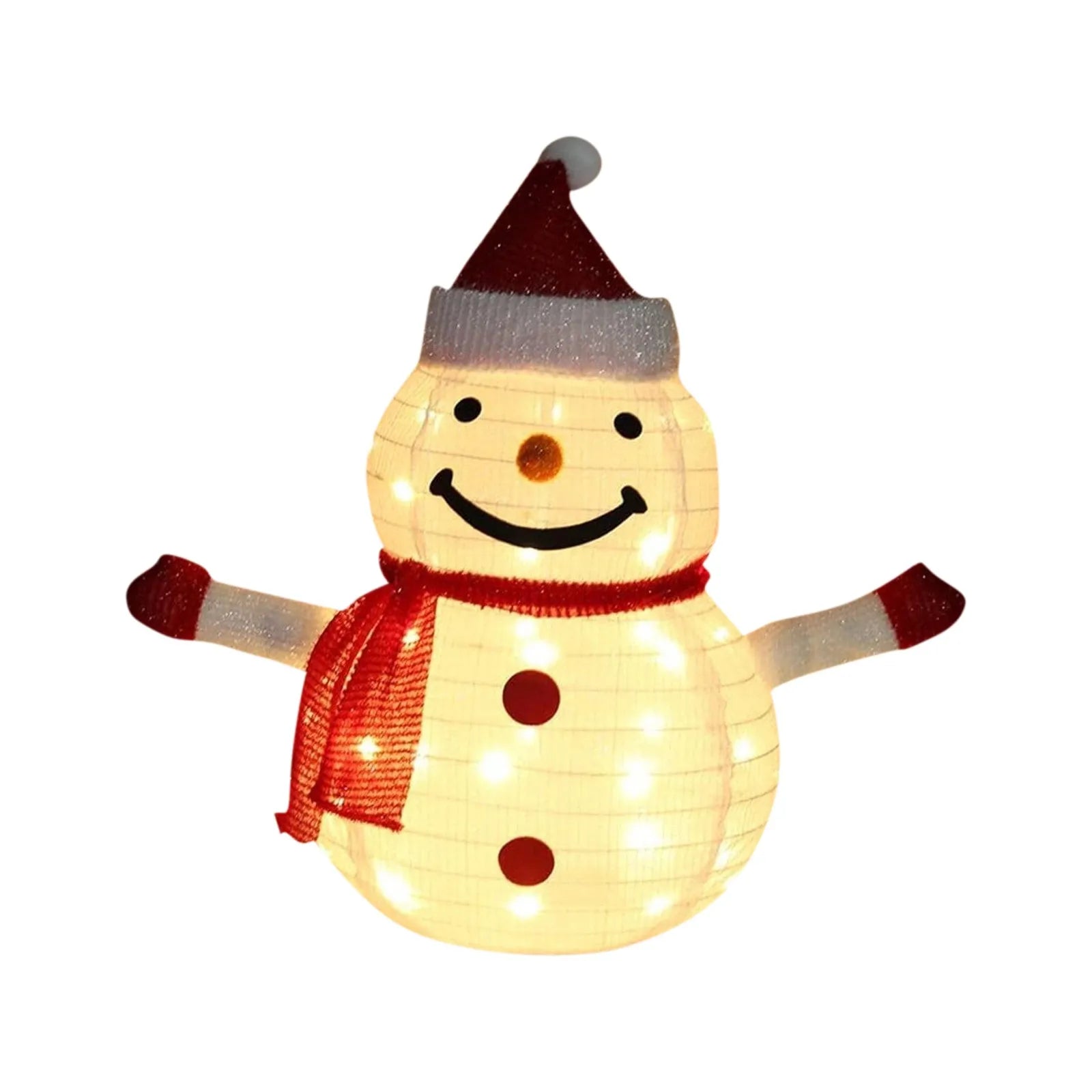 2025 Christmas Cute Decoration Folding Cloth Snowman Retractable Cloth Glowing LED String Lights Indoor Outdoor Decoration