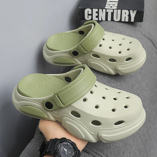 Mens Summer Thick-Soled Non-Slip Toe-Cap Sandals